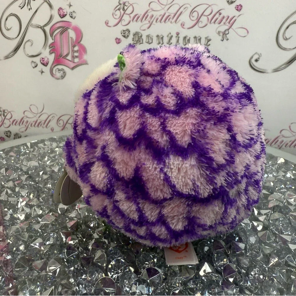 TY Beanie Ballz Purple & Pink Plush Owl round cute Izzy Jan 07 owl 🦉